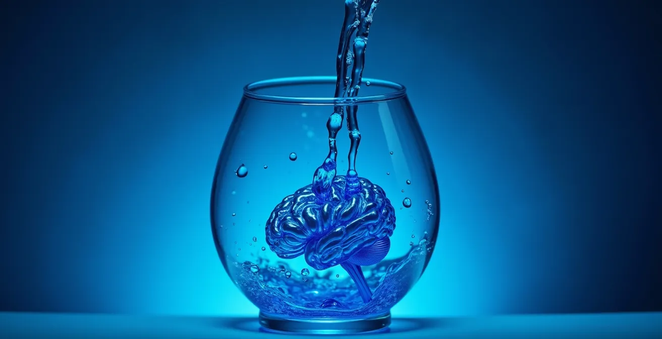 Abstract visualization of brain's glymphatic cleansing system during deep sleep