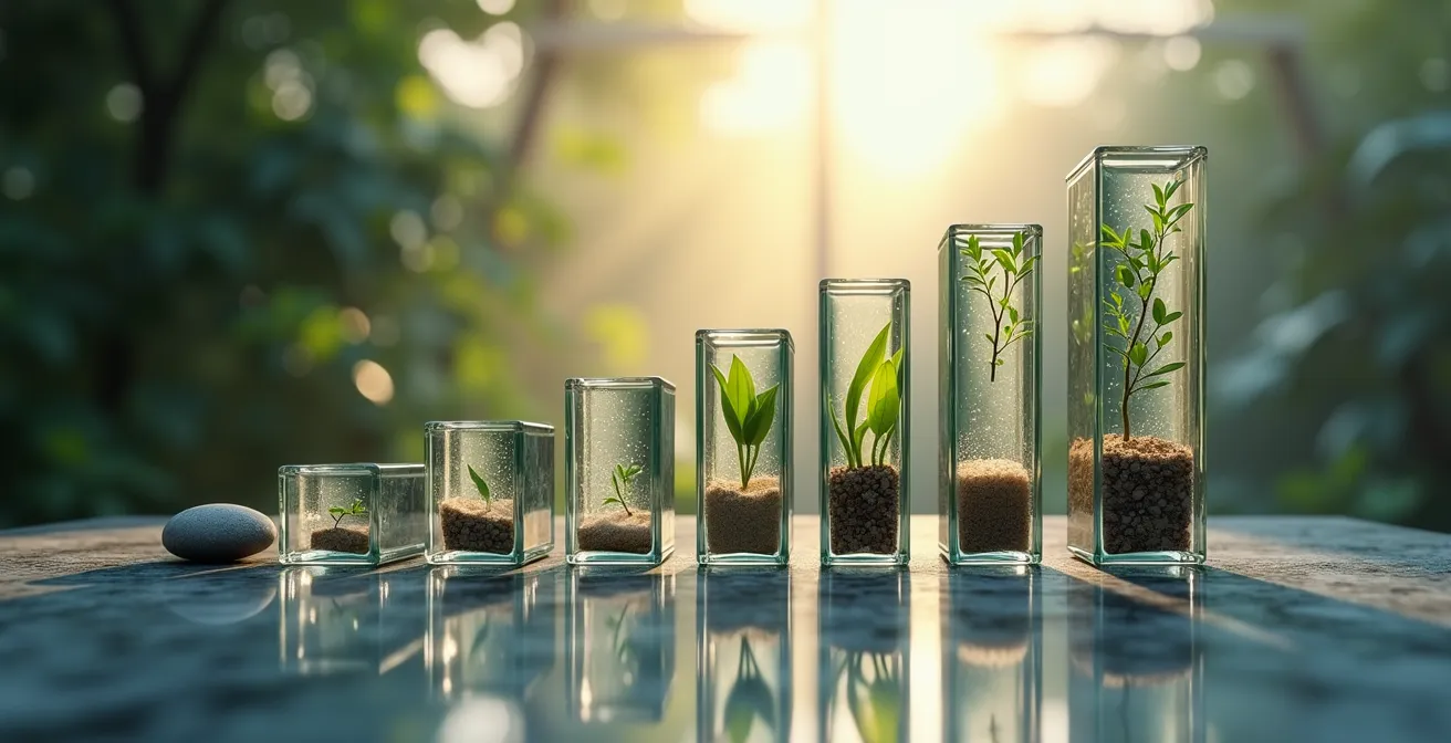 Abstract financial timeline showing progressive income stages